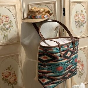 Cute vacation, hat, and tote bag or just for summer fun at the beach